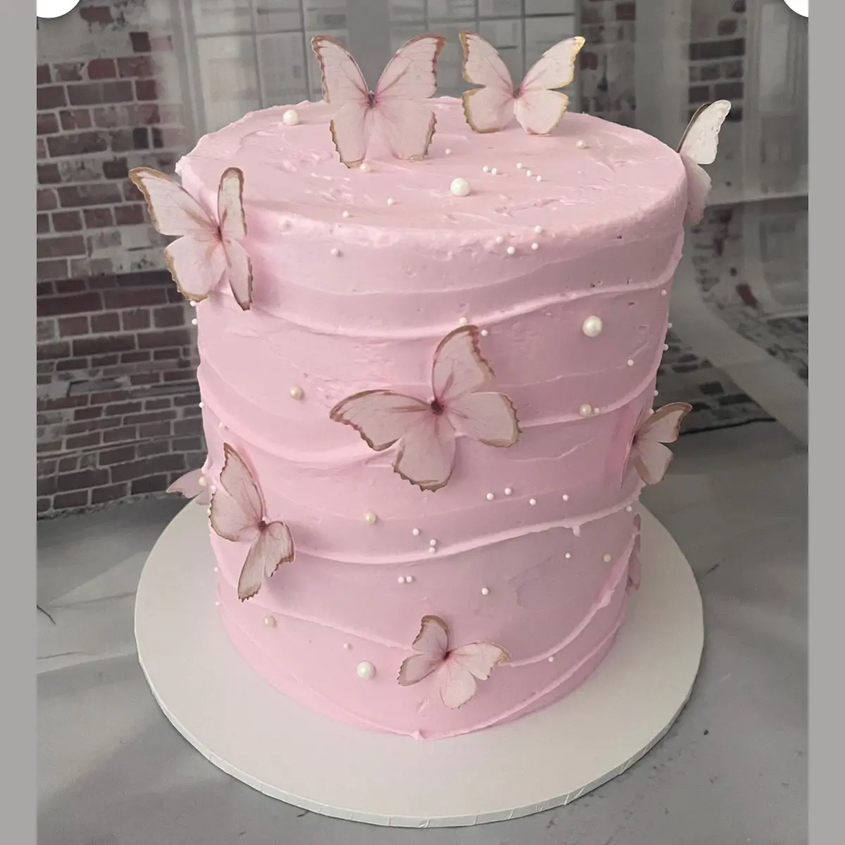 Light Pink Pre-Cut Edible Wafer Butterflies 1