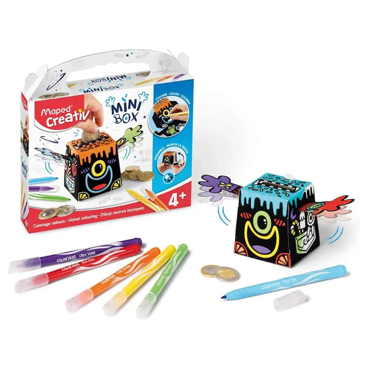 Build & Colour Mini Velvet Money Box Maped Creativ 7Cm Age 4+ 2