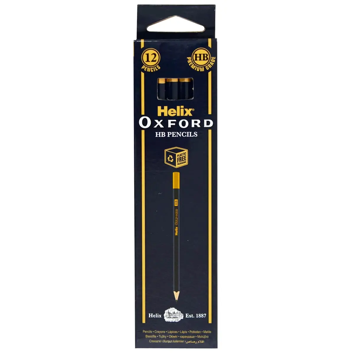 Pack Of 12 Helix Oxford Hb Graphite Pencils Premium Grade 1