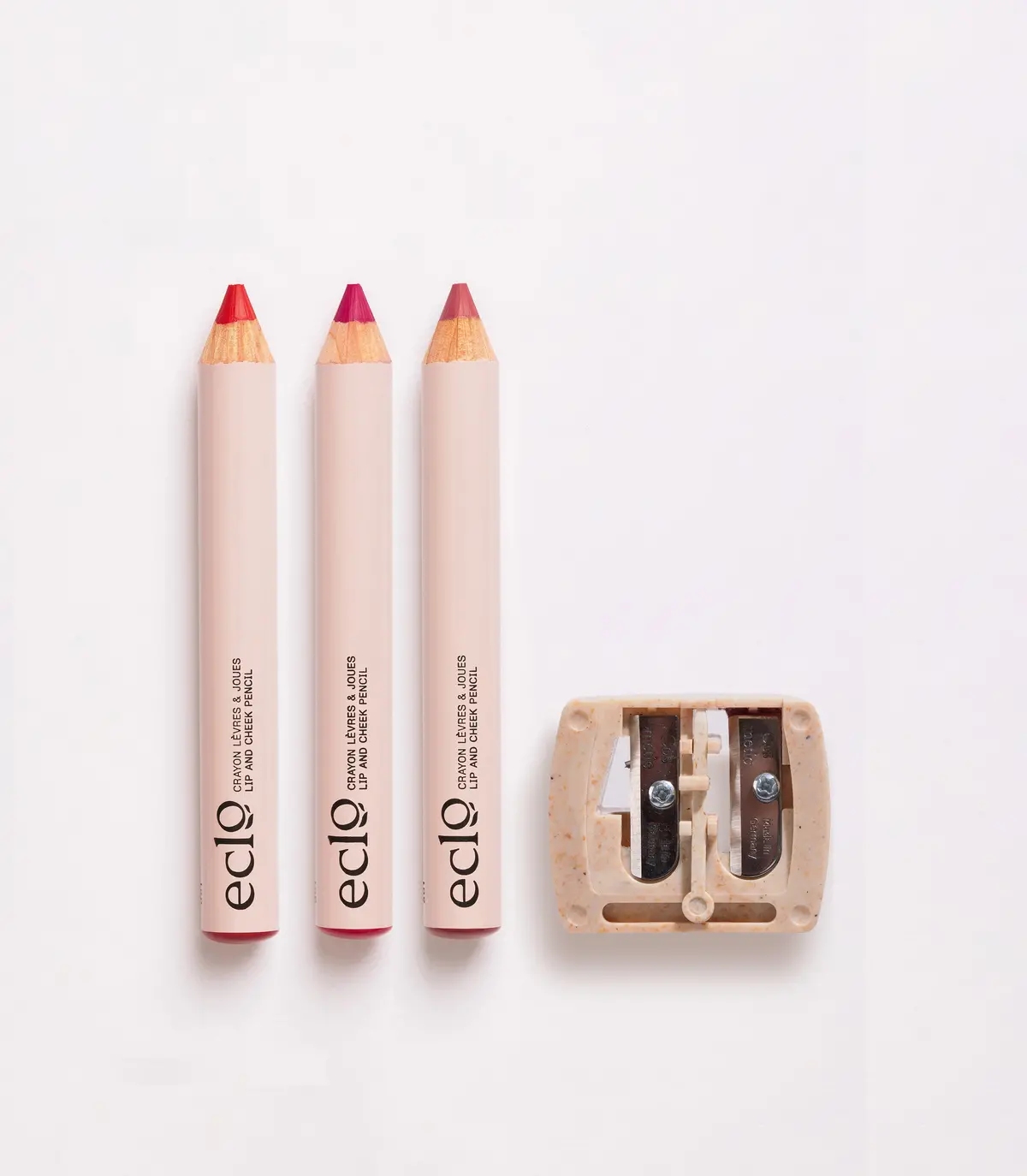 Lot De 3 Crayons Lèvres, Joues Et Paupières  | Taille-Crayon Biosourcé Offert 1