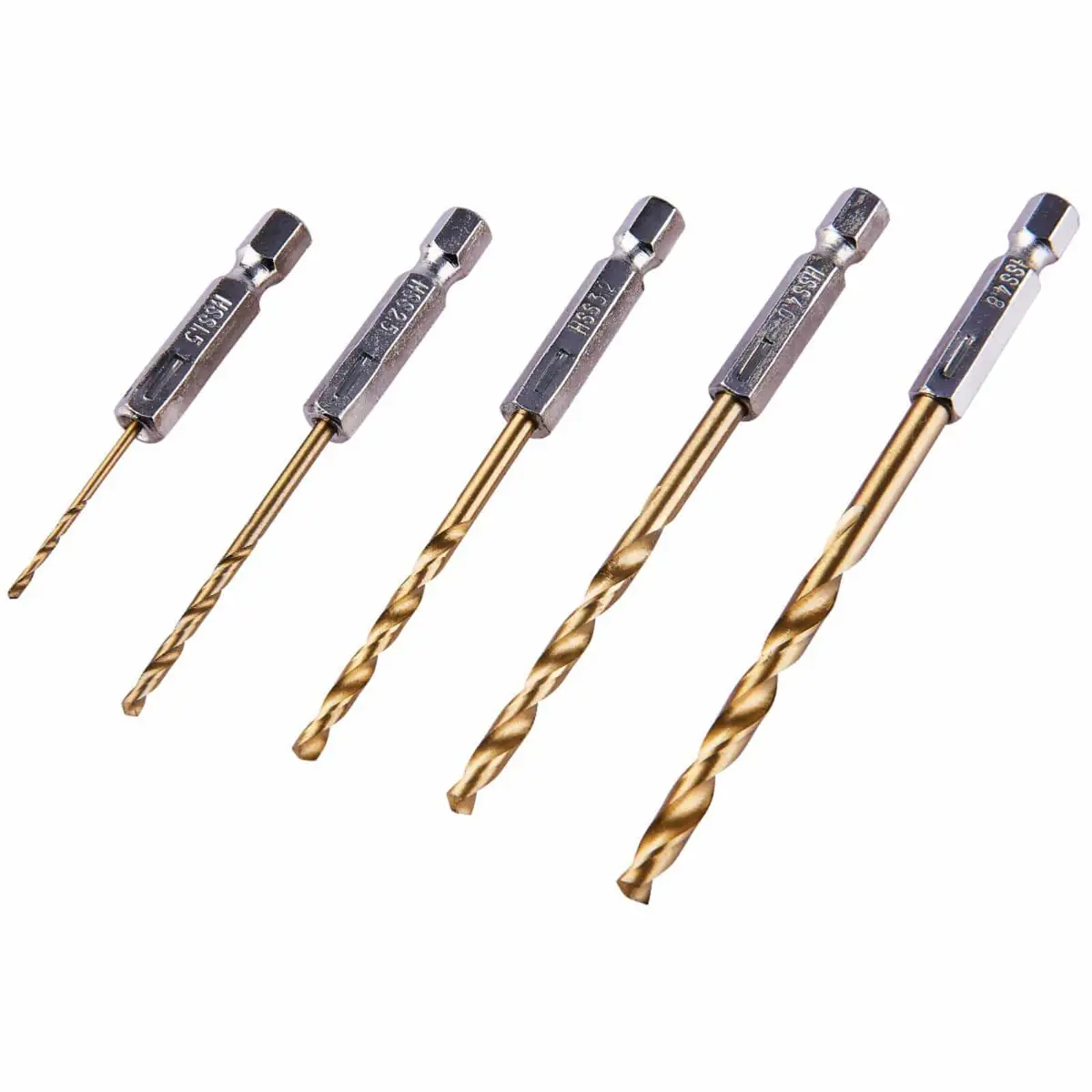 Amtech 5 Piece 1/4" Titanium Drill Bit Set Quick Release 1