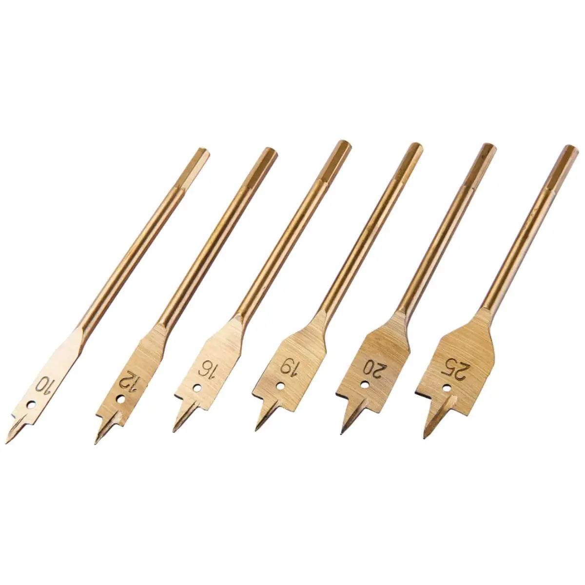 Amtech Titanium 6 Piece Flat Wood Drill Bit Set 1