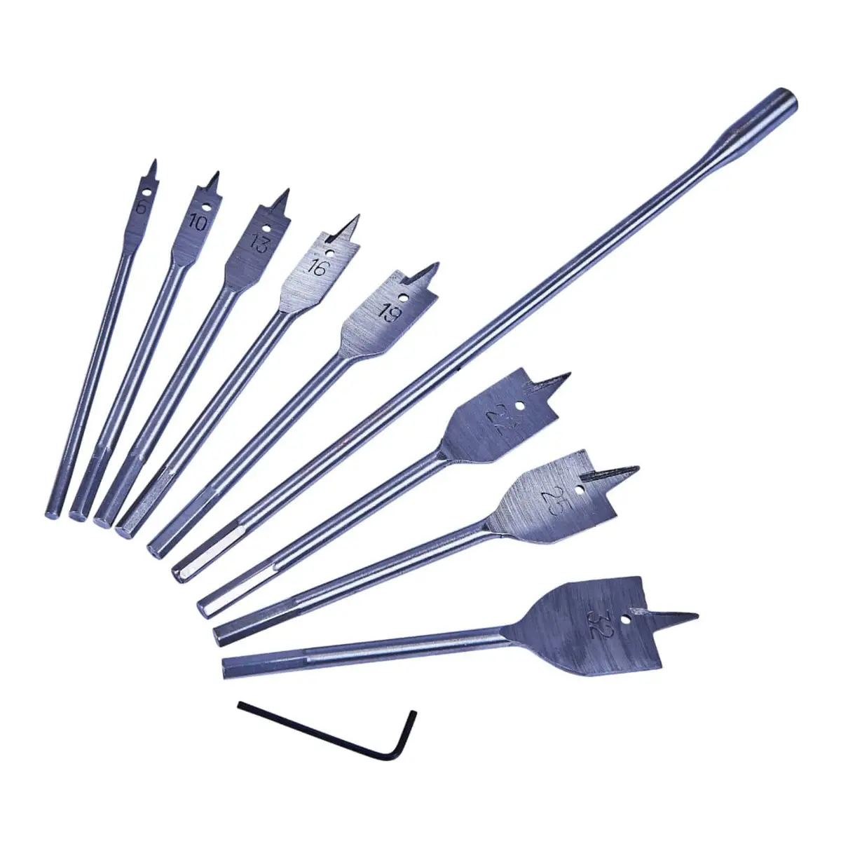 Amtech 8 Piece Flat Wood Bit Set And Extension 1