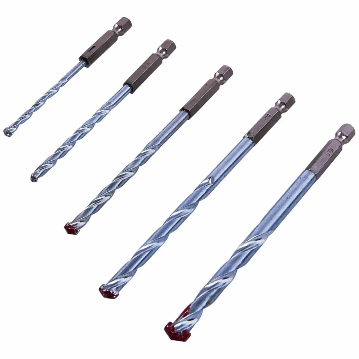 Amtech 5 Piece Hex Shank Masonary Drill Bit Set 1