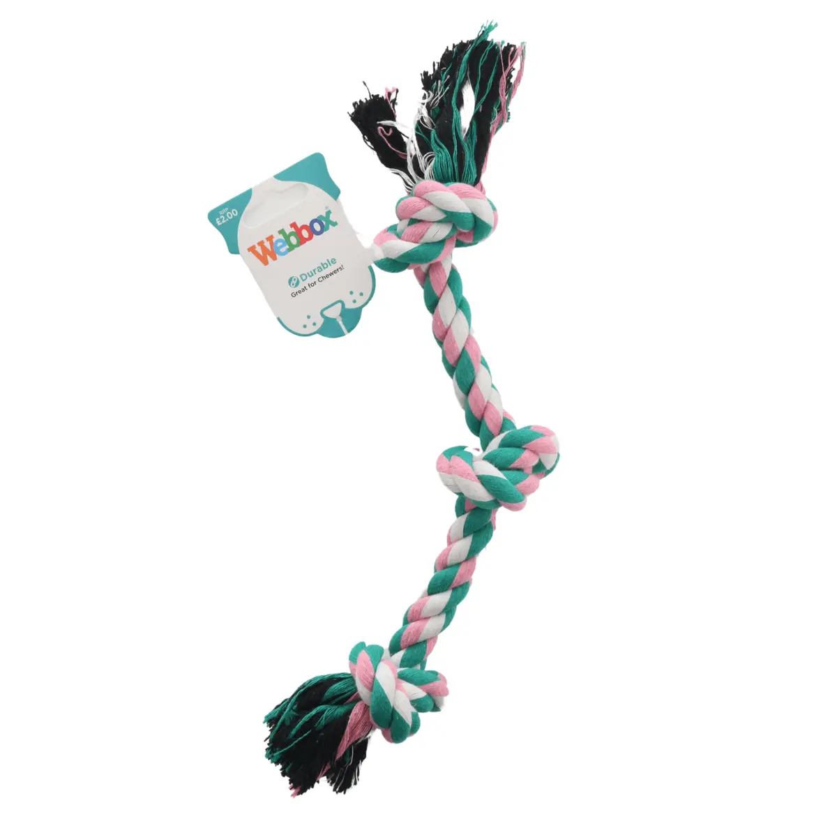 Webbox Small Triple Knotted Rope Dog Chew Toy Tug Strong Colour 1