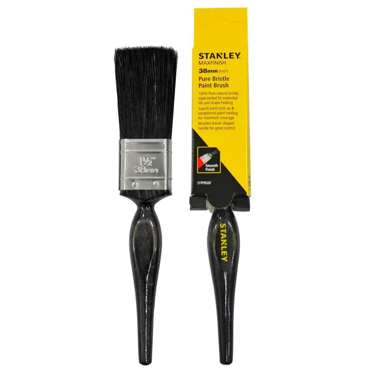 Stanley Max Finish Pure Natural Bristle Paint Brush Wood Handle 1