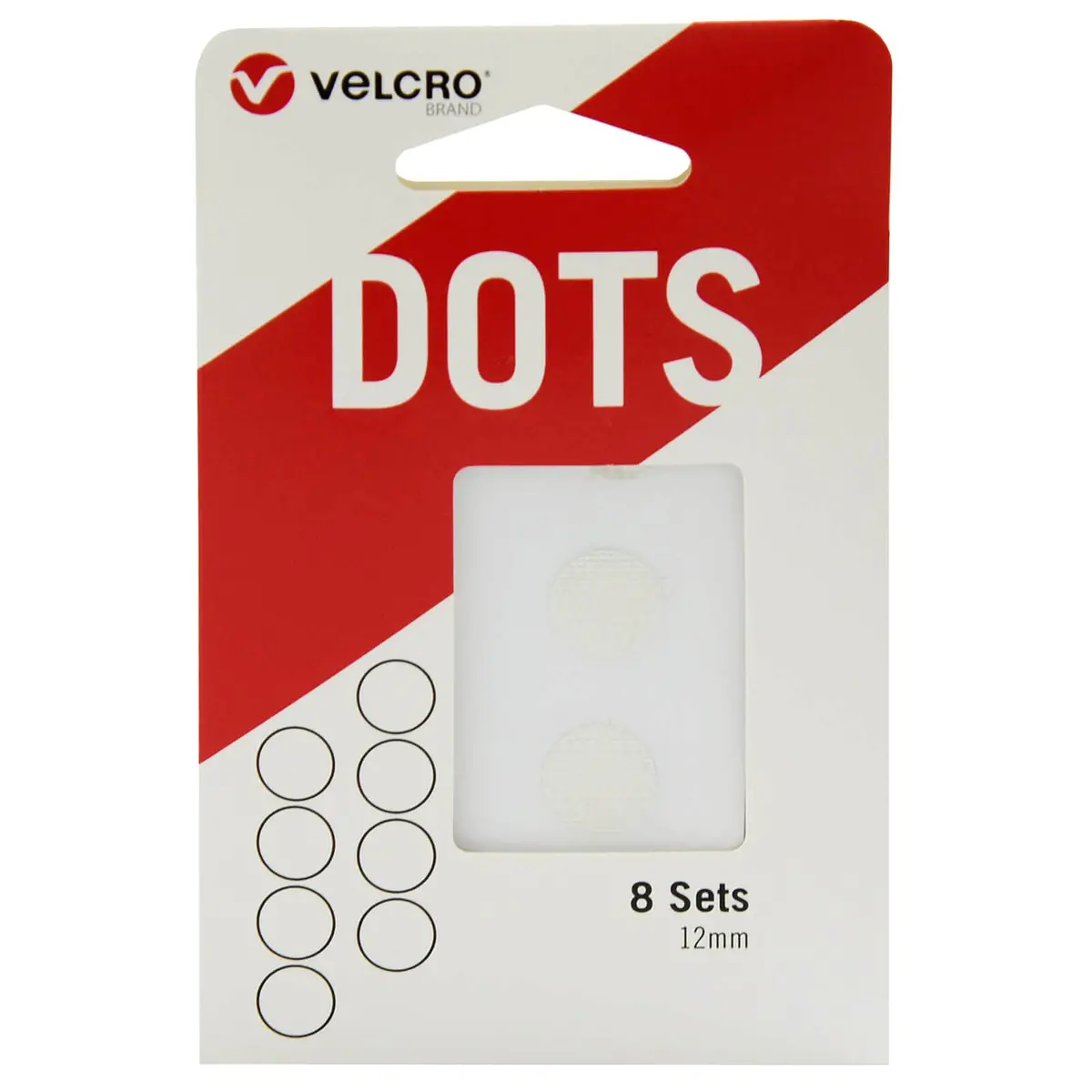 Velcro® Brand Dots 12Mm White Pack Of 8 Sets Self Adhesive Pads 1