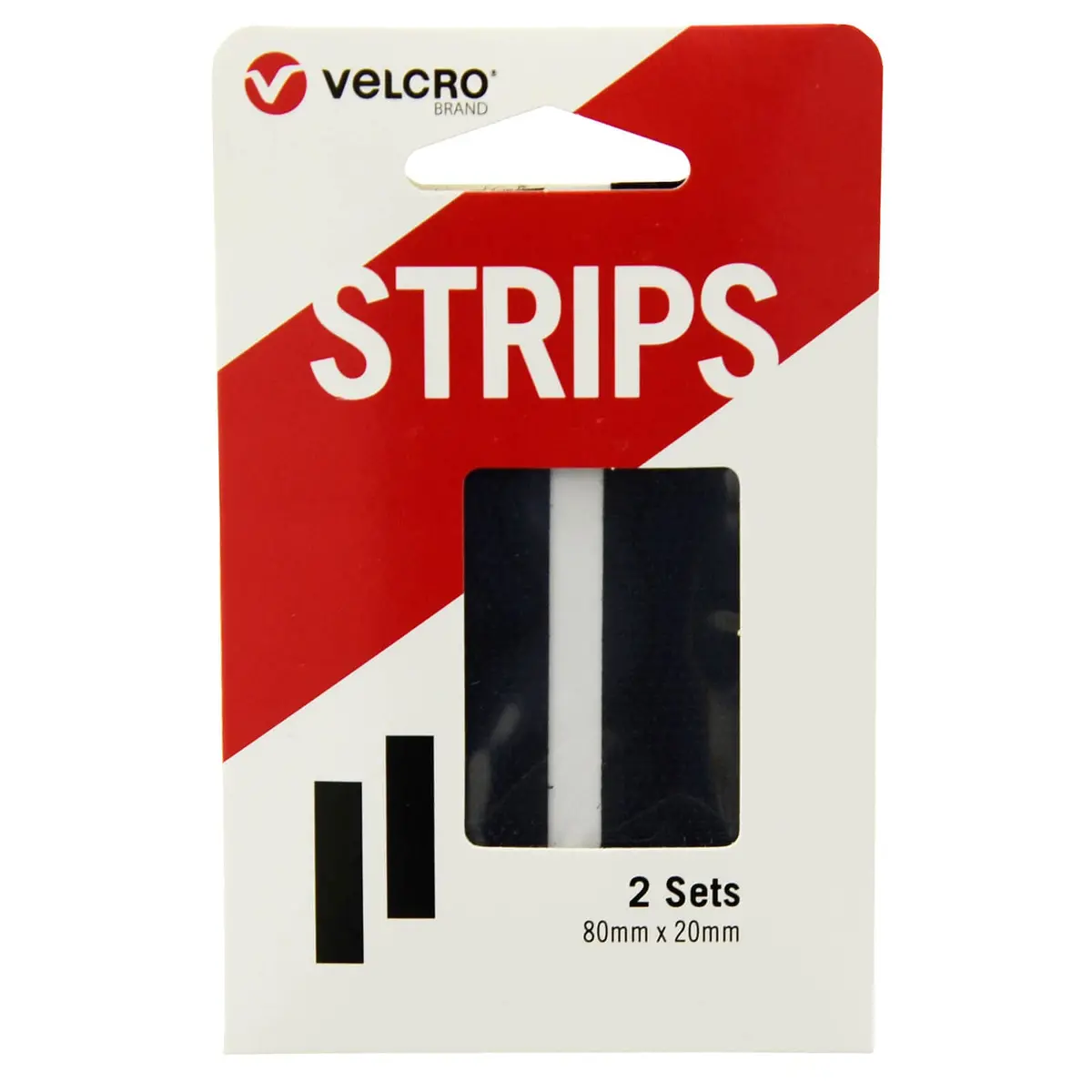 Velcro® Brand Strips 80Mm X 20Mm Black 2 Sets Self Adhesive 1