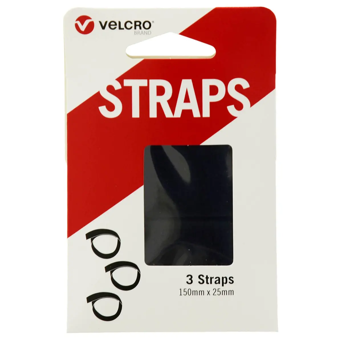 Velcro® Brand Straps 150Mm Black Double Sided Pack Of 3 1