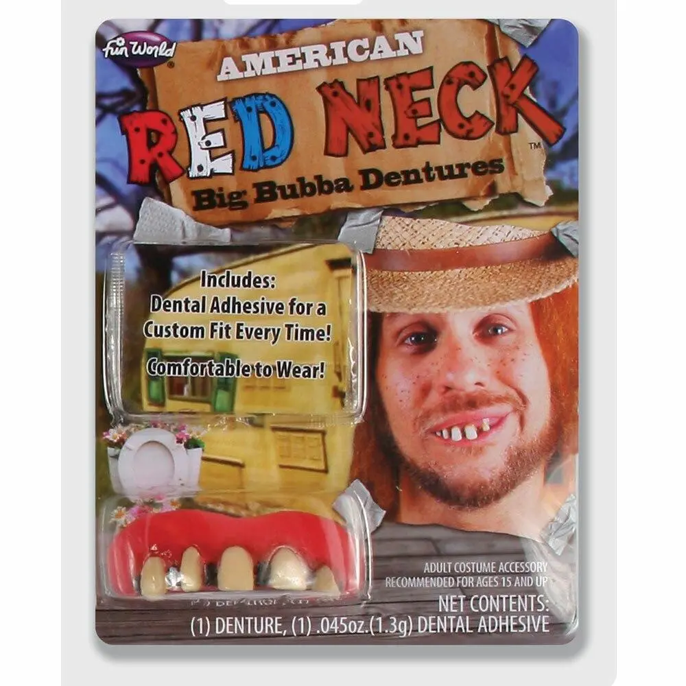 American Red Neck Dentures Teeth Fancy Dress Halloween 1