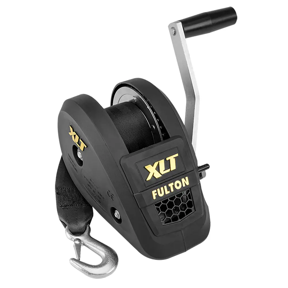 Fulton 1500Lb Single Speed Winch W/20' Strap Included - Black Cover 1