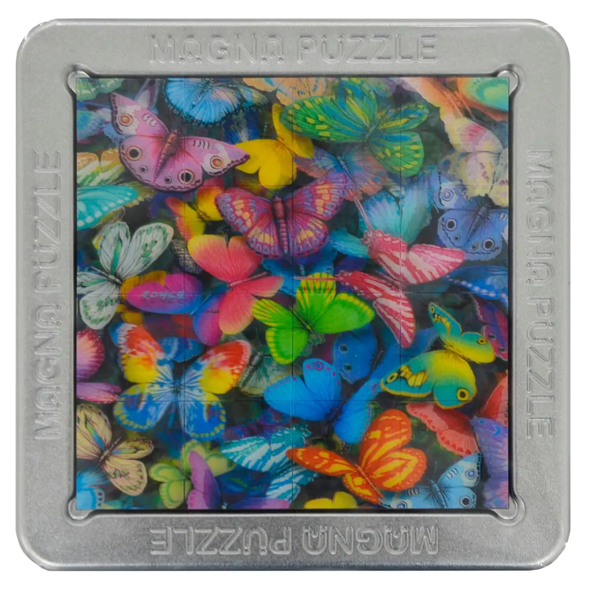 3D Picture Magna Puzzle Square Magnetic Tiles 16 Piece Tin 15Cm 1