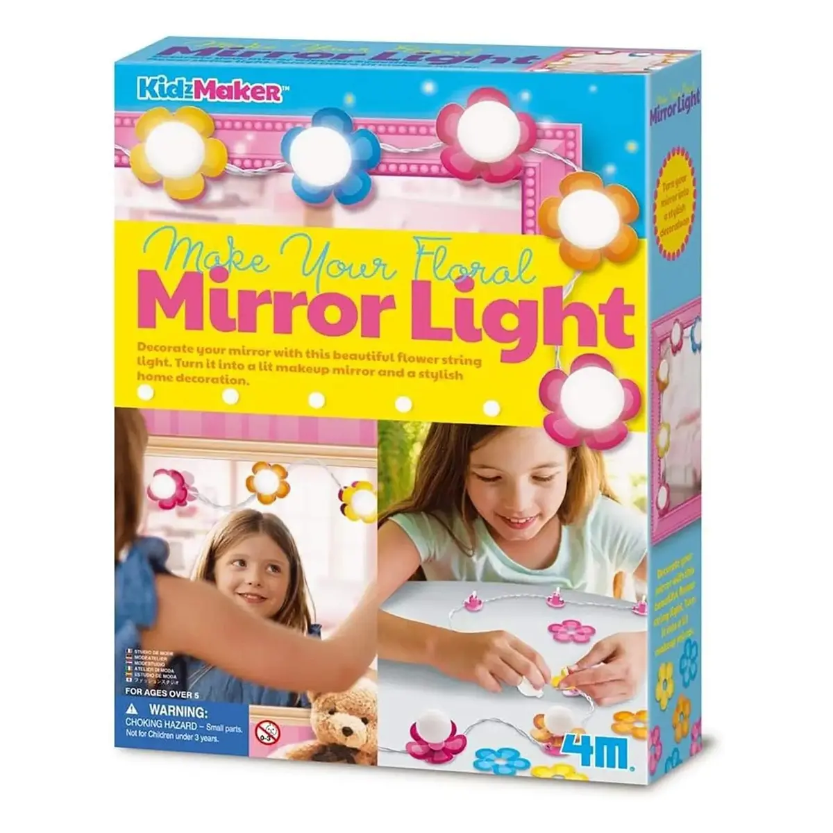 Make Your Own Floral Mirror Light Kidzmaker Craft Kit Age 5+ 1