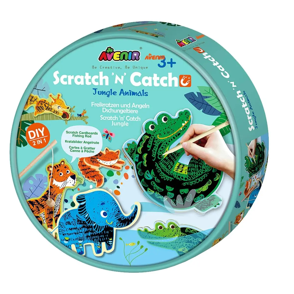 Scratch N Catch Jungle Animals Creative Fishing Game 2 Rods 1