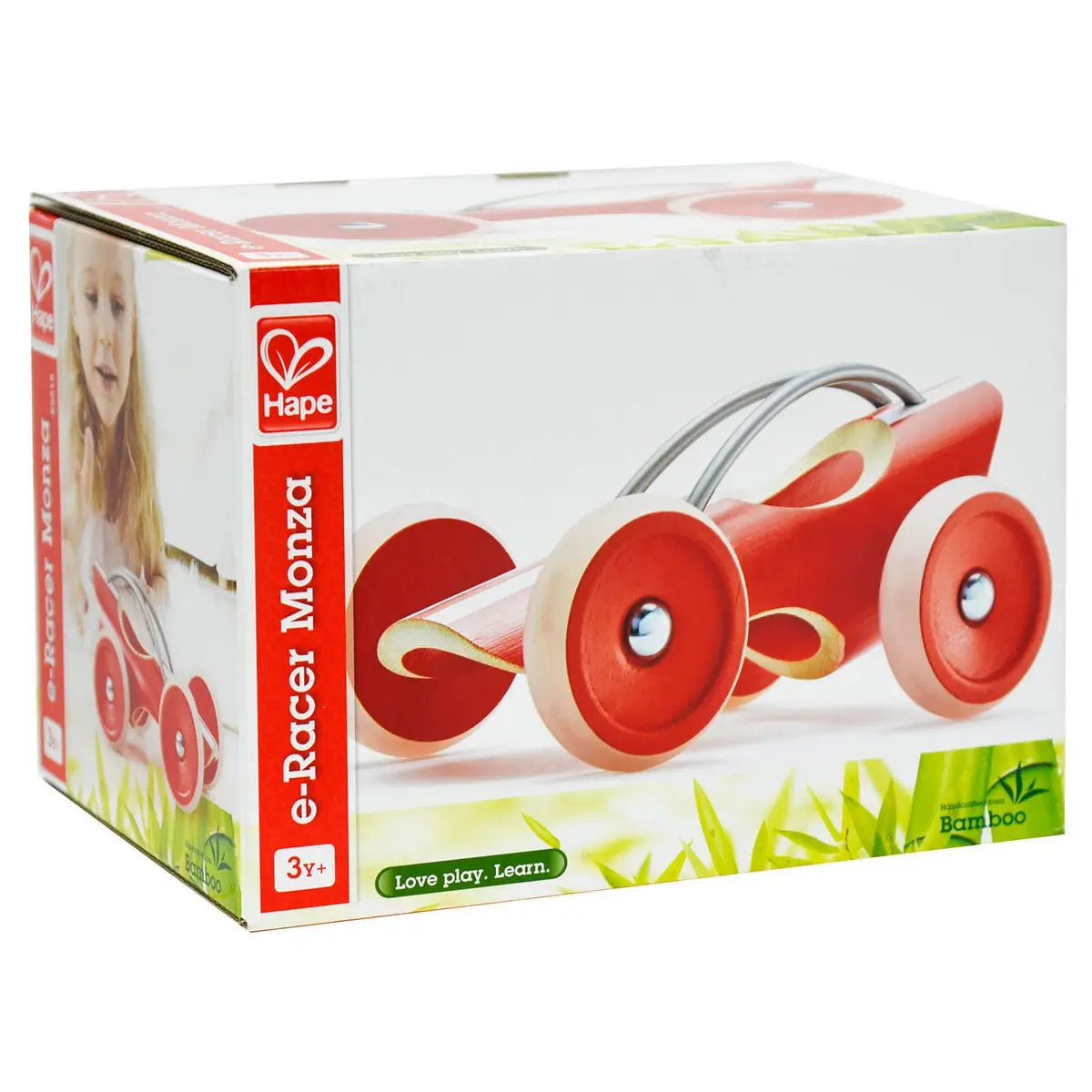 Hape E-Racer Monza Red Toy Car Handcrafted From Bamboo 19Cm 1
