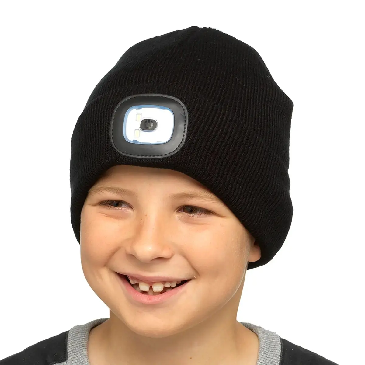 Kids Soft Knit Beanie Hat Rechargeable Led Light Adjustable 1