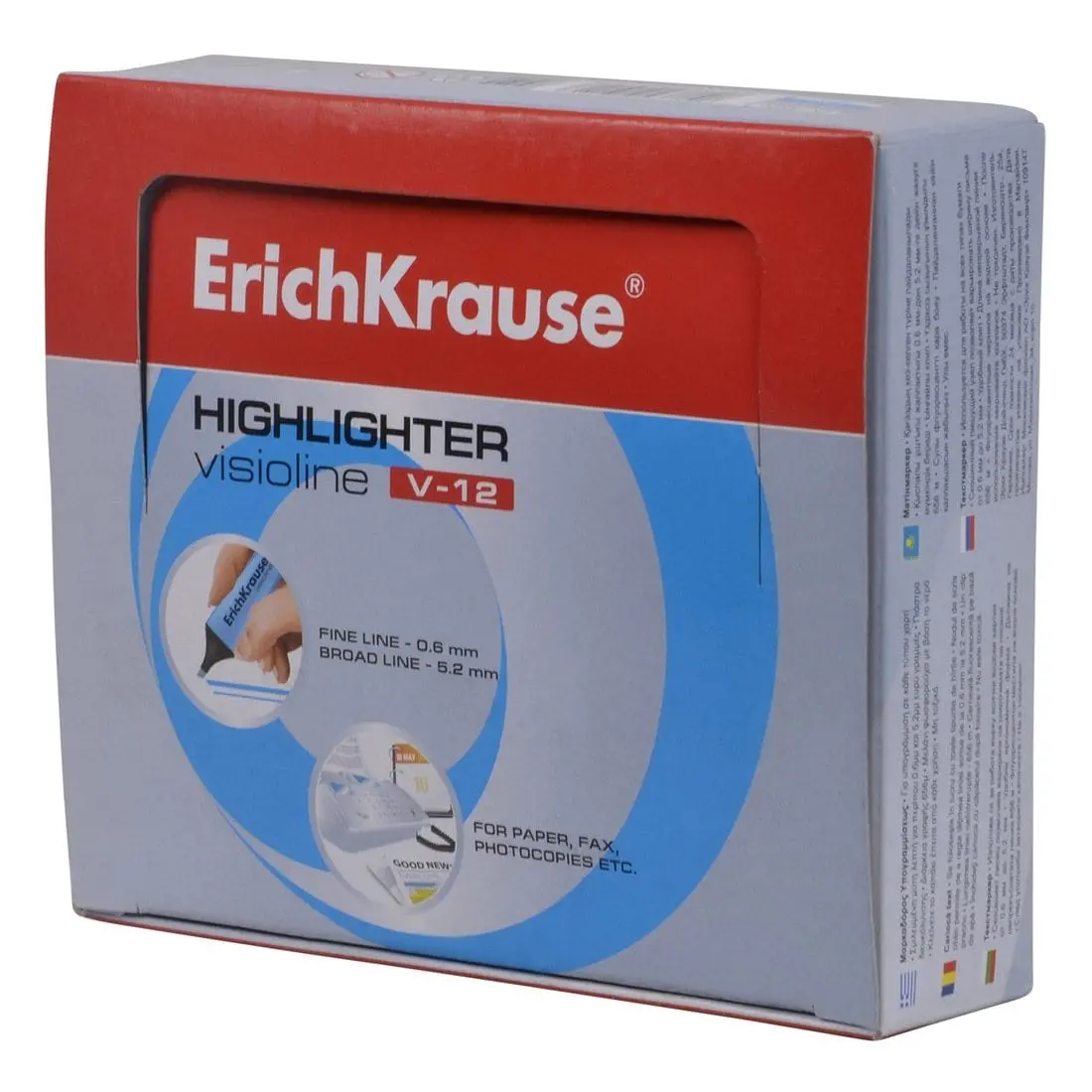 10 X Erichkrause Visioline Highlighter Blue Chisel Tip V-12 1