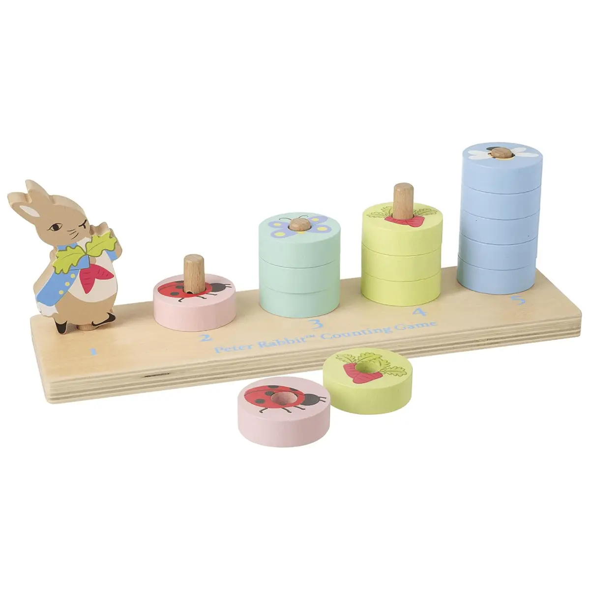 Peter Rabbit Wooden Counting Game Number Stacking Toy Orange Tree Toys 1