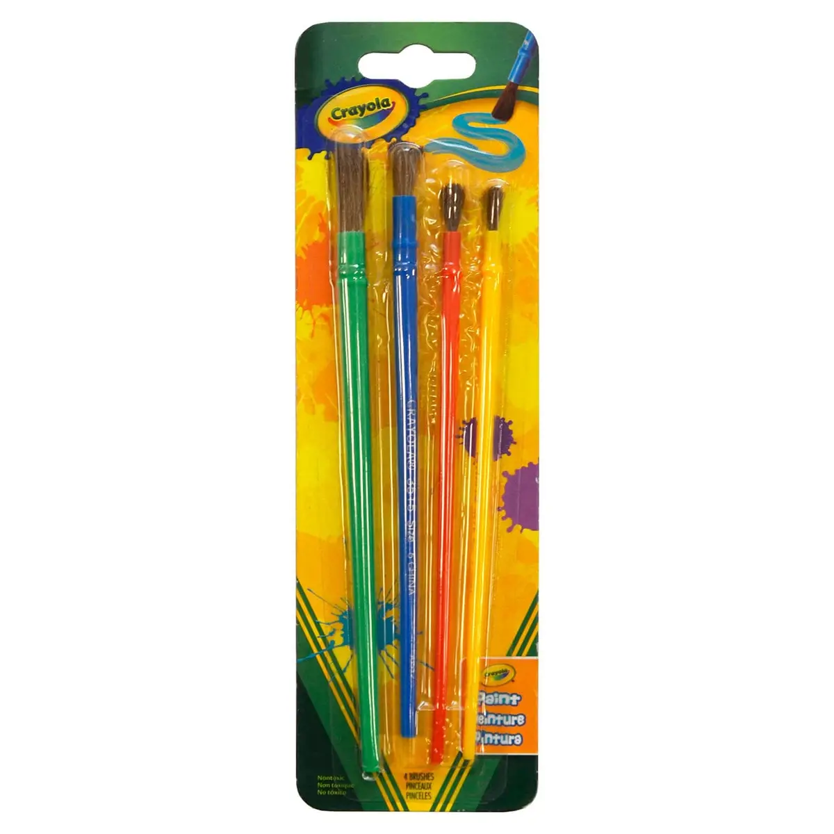 Crayola 4 Pack Paint Brushes Art Crafts Natural Bristles 1