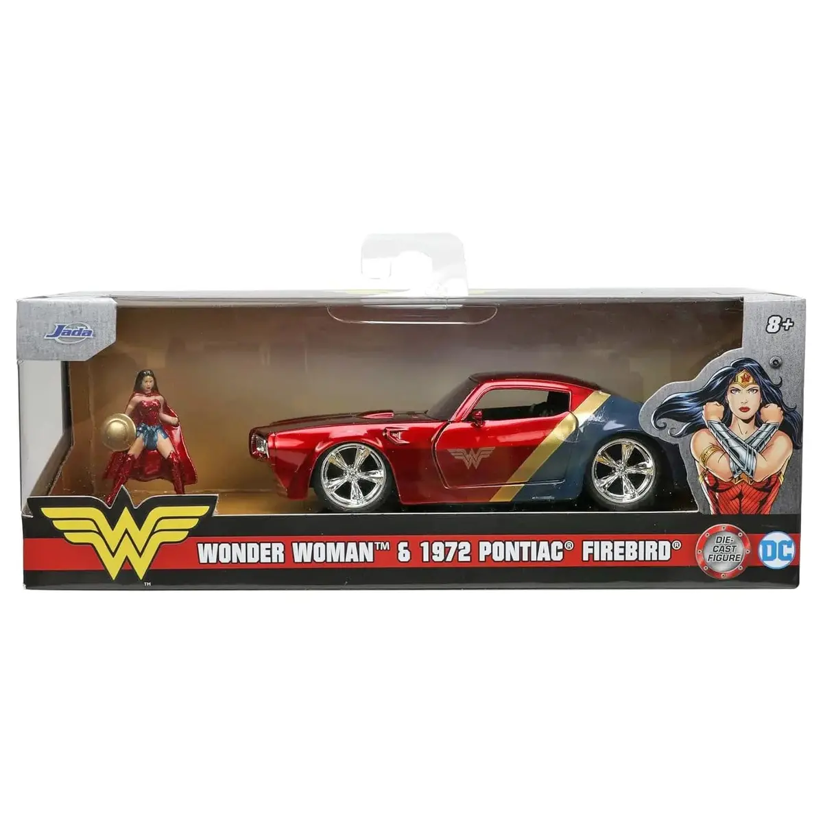 Wonder Woman 1972 Pontiac Firebird Die-Cast Car With Figure 1:32 1