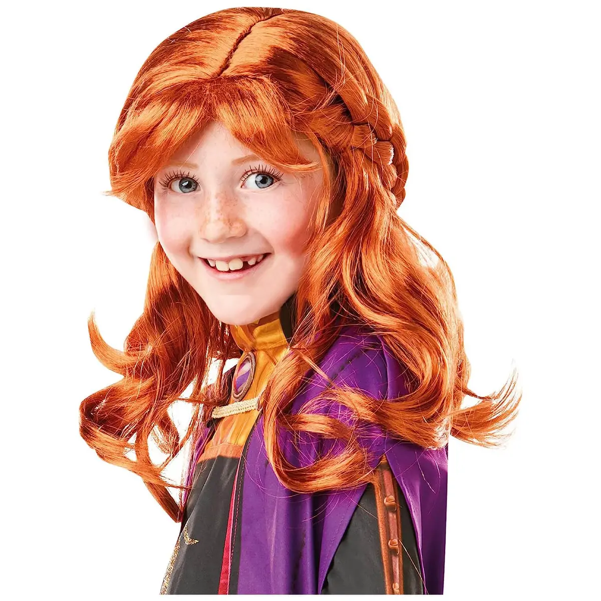 Disney Frozen Anna Child Wig Ginger Braided Hair One Size 1