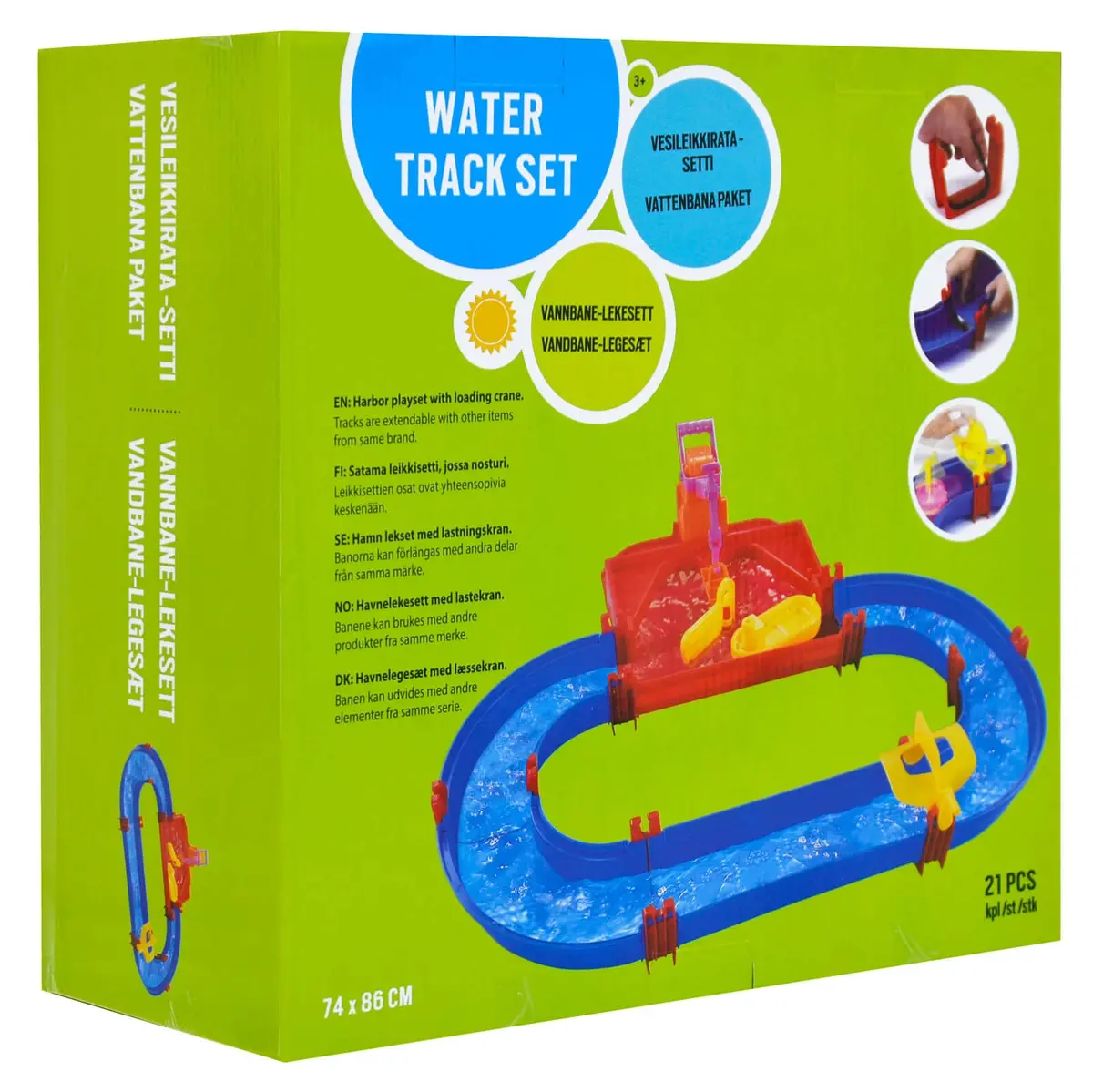 Large Water Track Set 21 Piece Harbour Loading Crane Barge 1