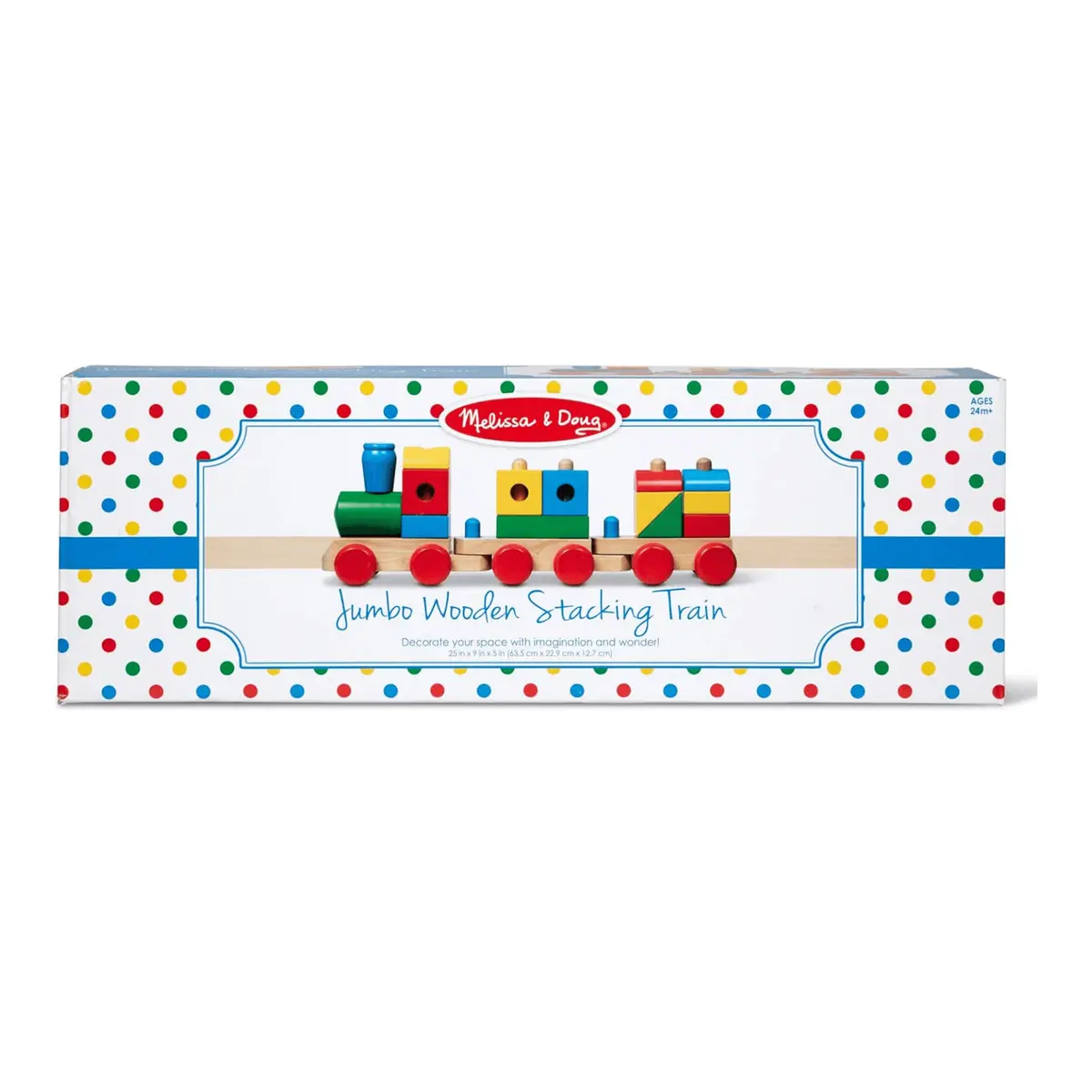 Melissa & Doug Jumbo Stacking Train Colour Shape Sorter Wooden Toy 1