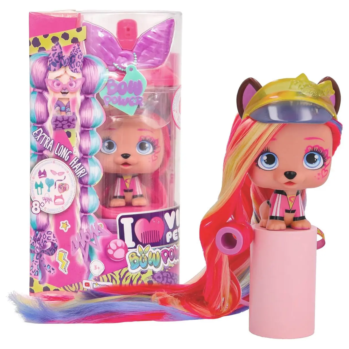 Vip Pets Bow Power Collection Figure Long Hair Ribbons Brush 1