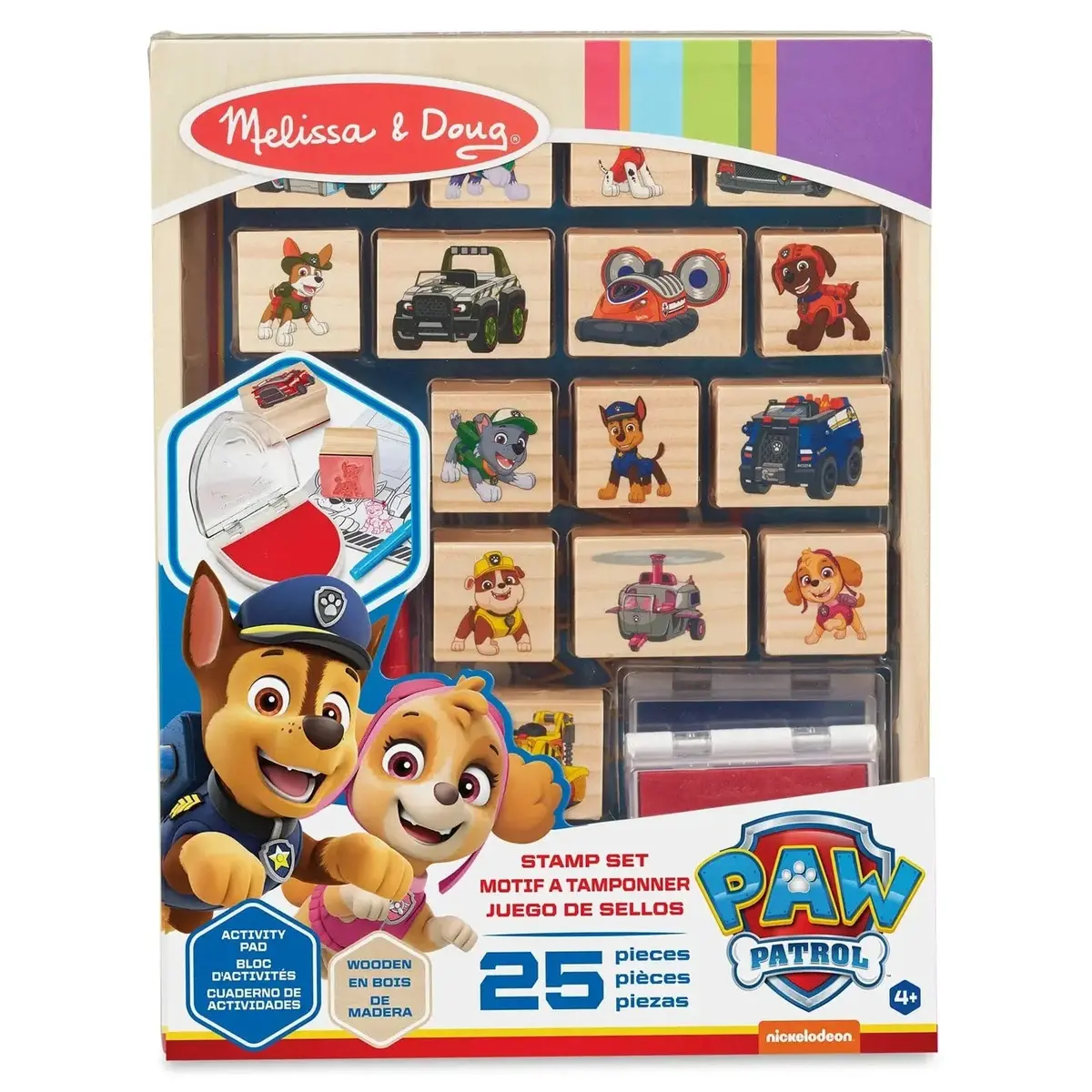 Melissa & Doug Paw Patrol Wooden Stamp Set Activity Pad 25 Pieces 1