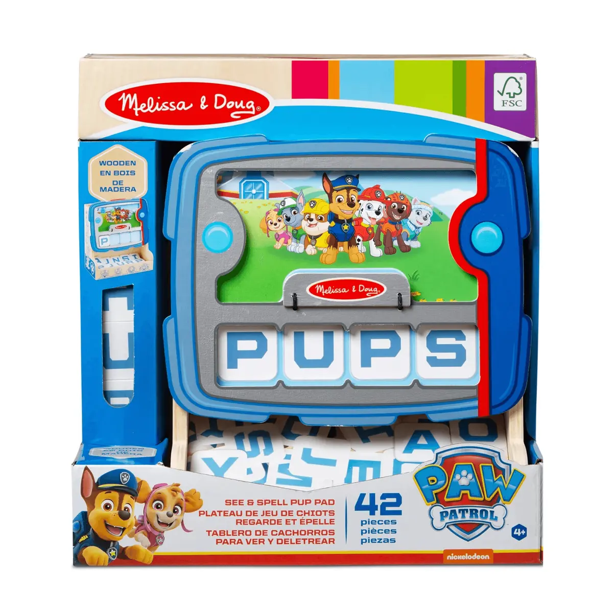 Melissa & Doug Paw Patrol Wooden See & Spell Pup Pad Learn Word Game 1