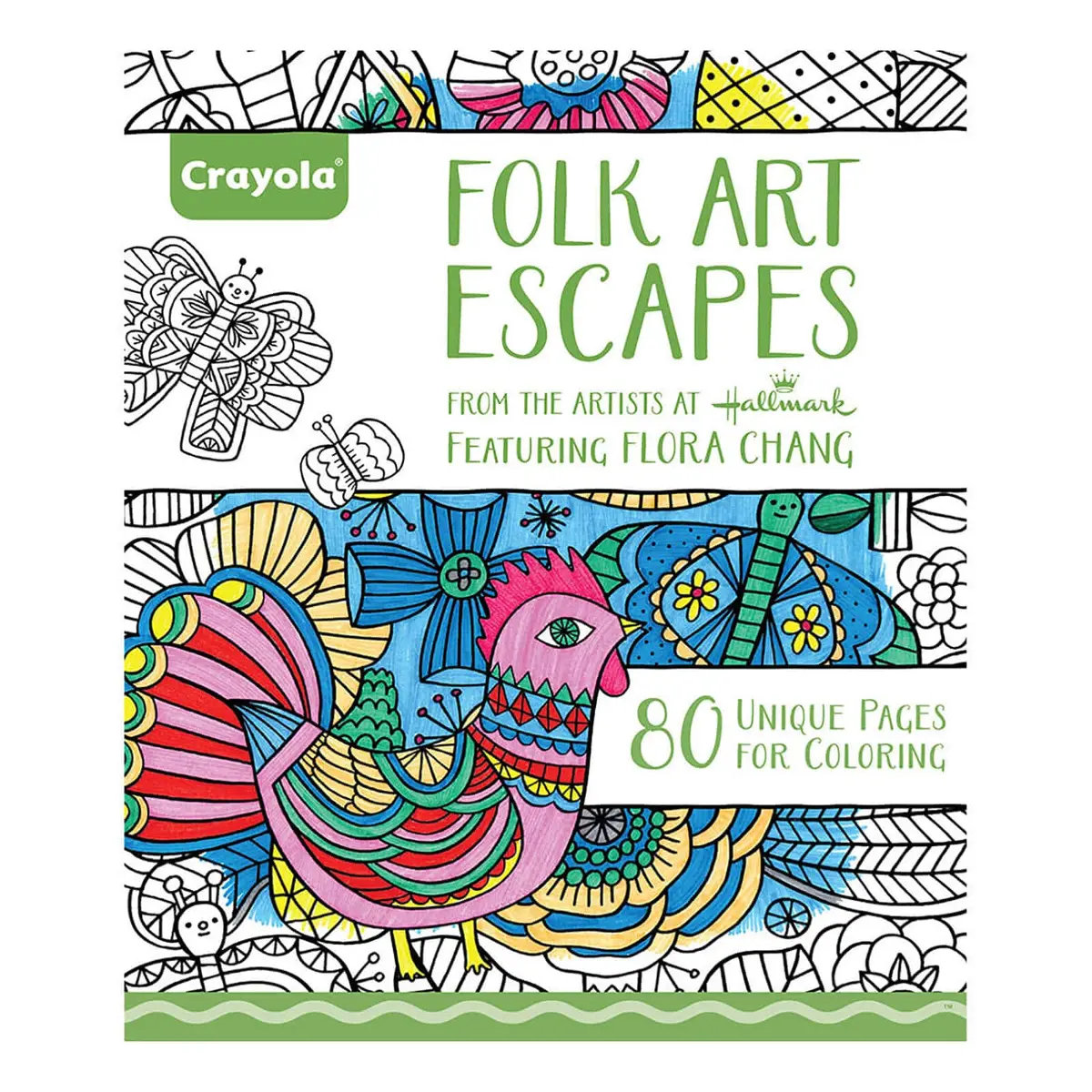 Crayola Folk Art Escapes Colouring Book Hallmark Artist 80 Pages 1