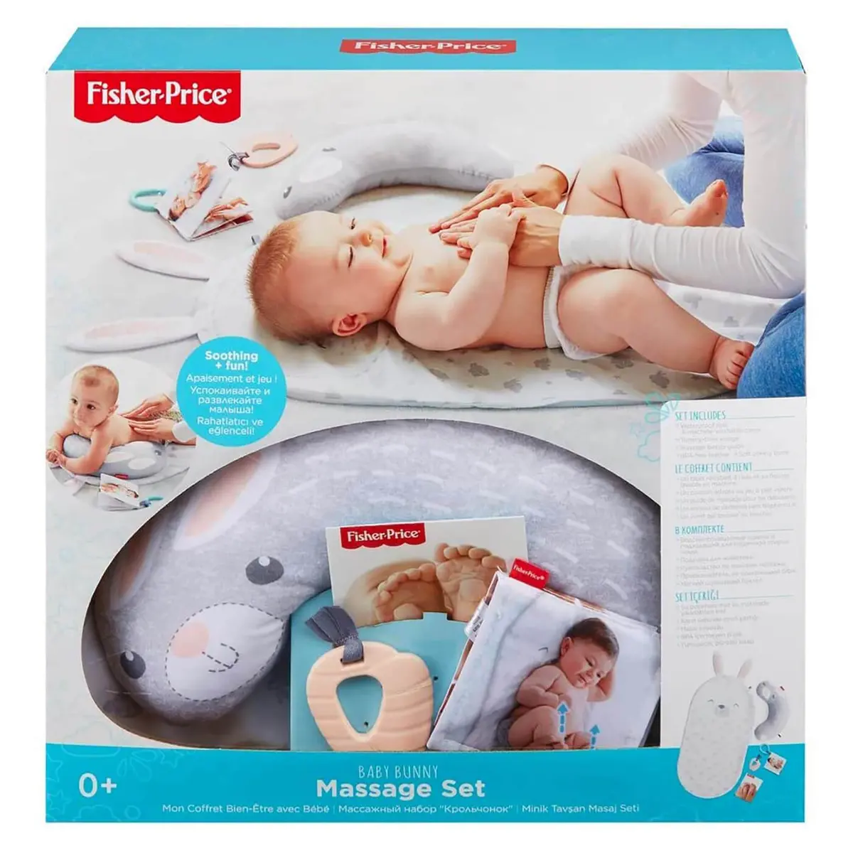 Fisher Price Baby Bunny Massage Set Soothing Fun Mat Teether 1