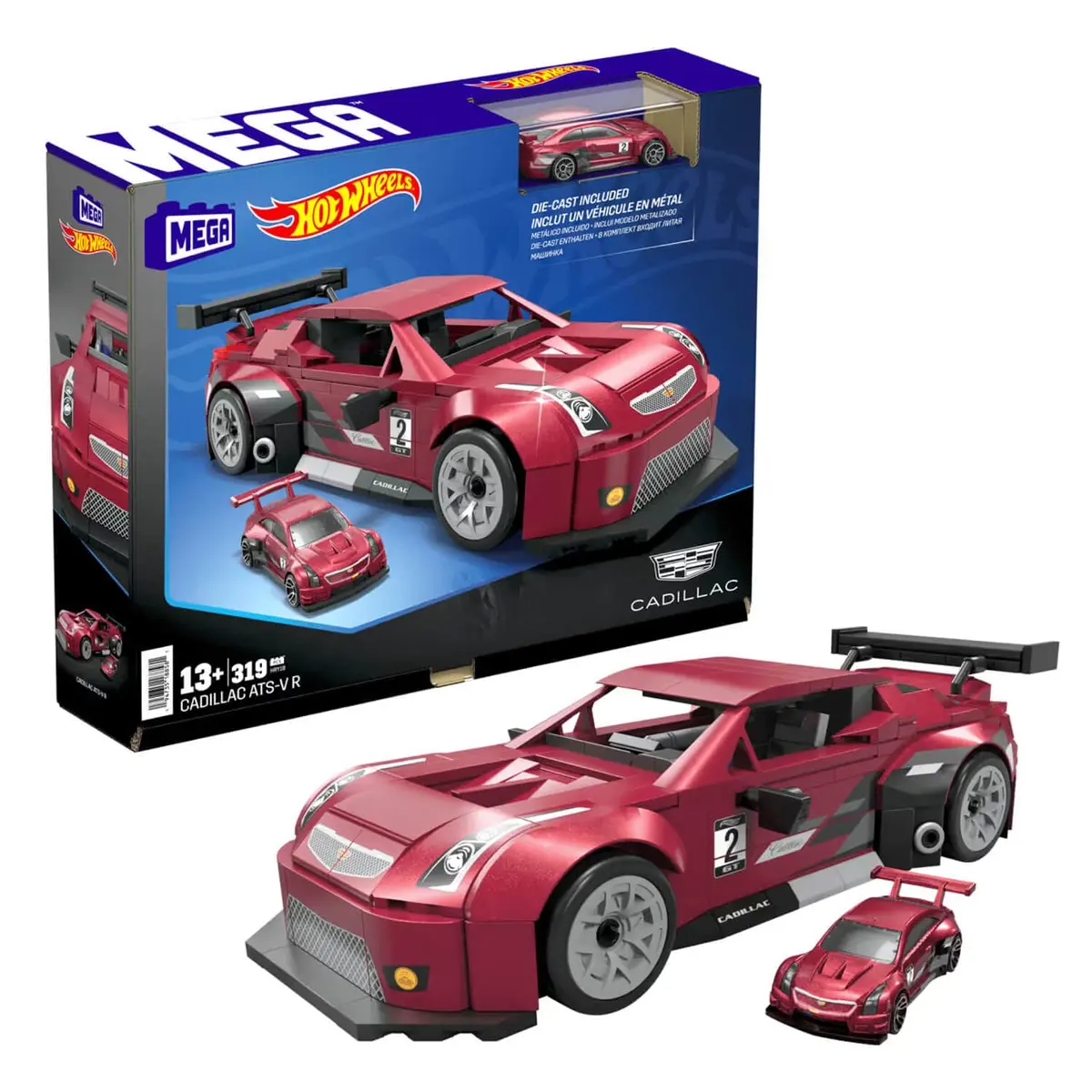 Mega Hot Wheels Cadillac Ats-V R Vehicle Building Set 319 Pieces 1