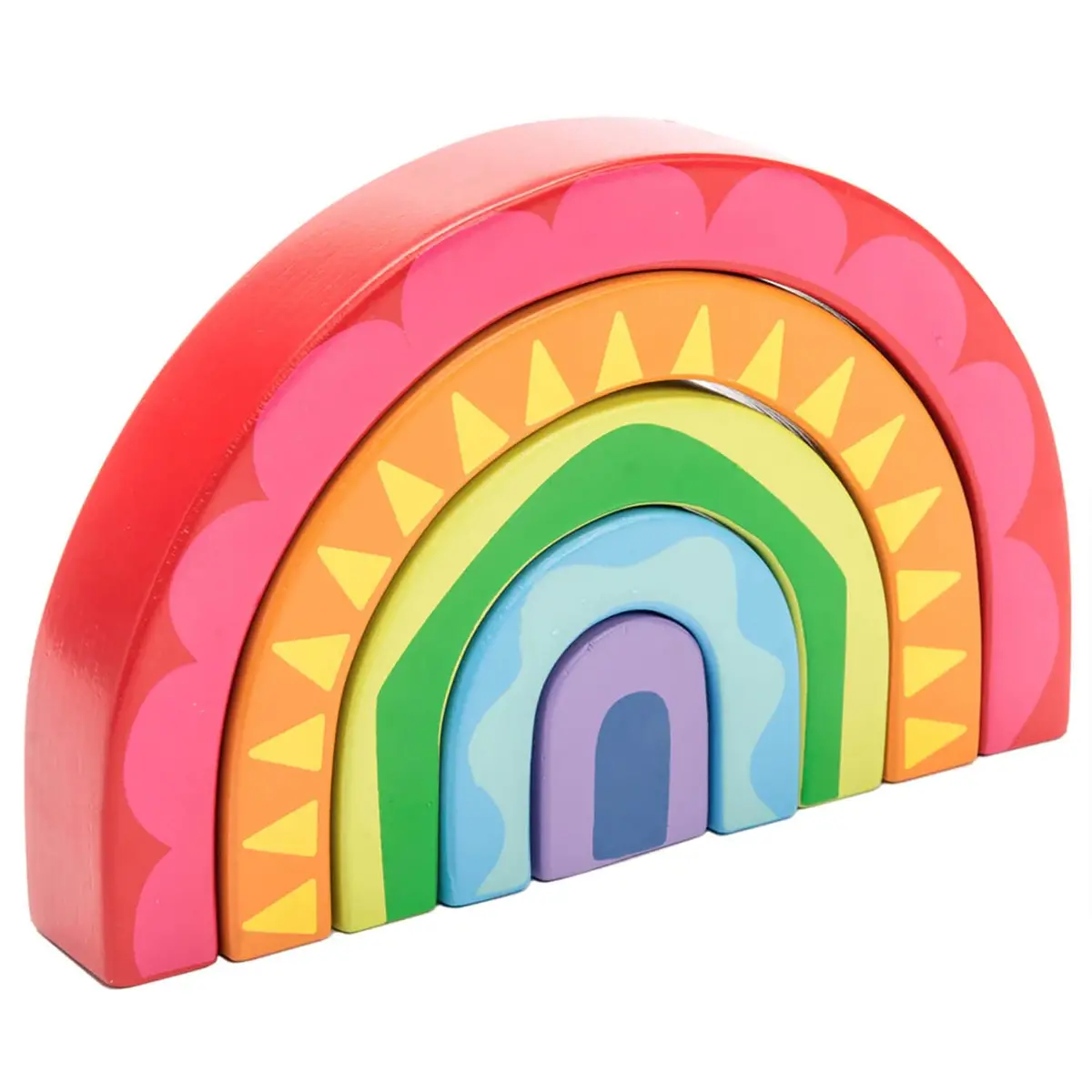 Le Toy Van Stacking Rainbow Tunnel Solid Wood Toddler Toy 1