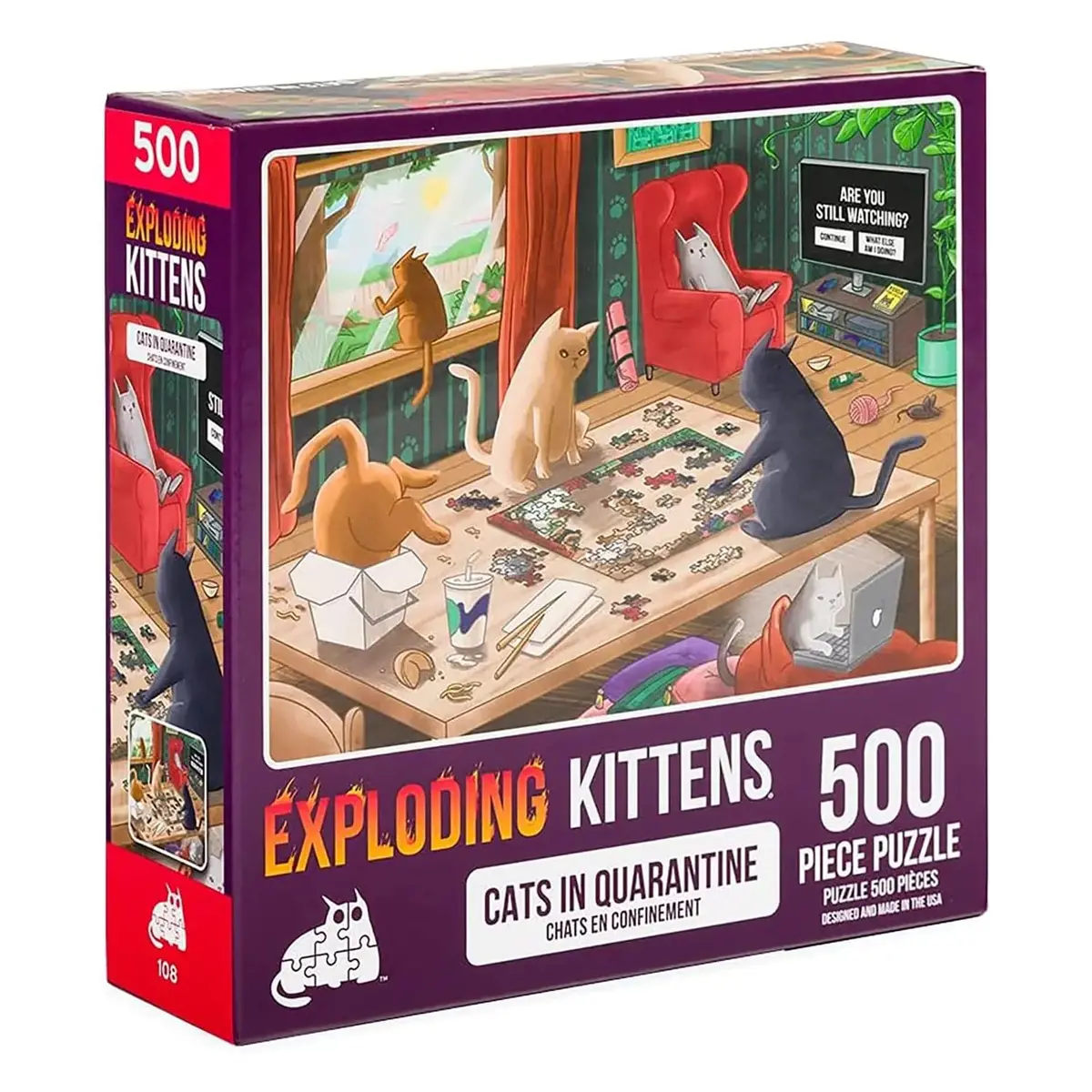 Exploding Kittens Novelty Cats Illustrated Jigsaw Puzzle 500 Pieces 1