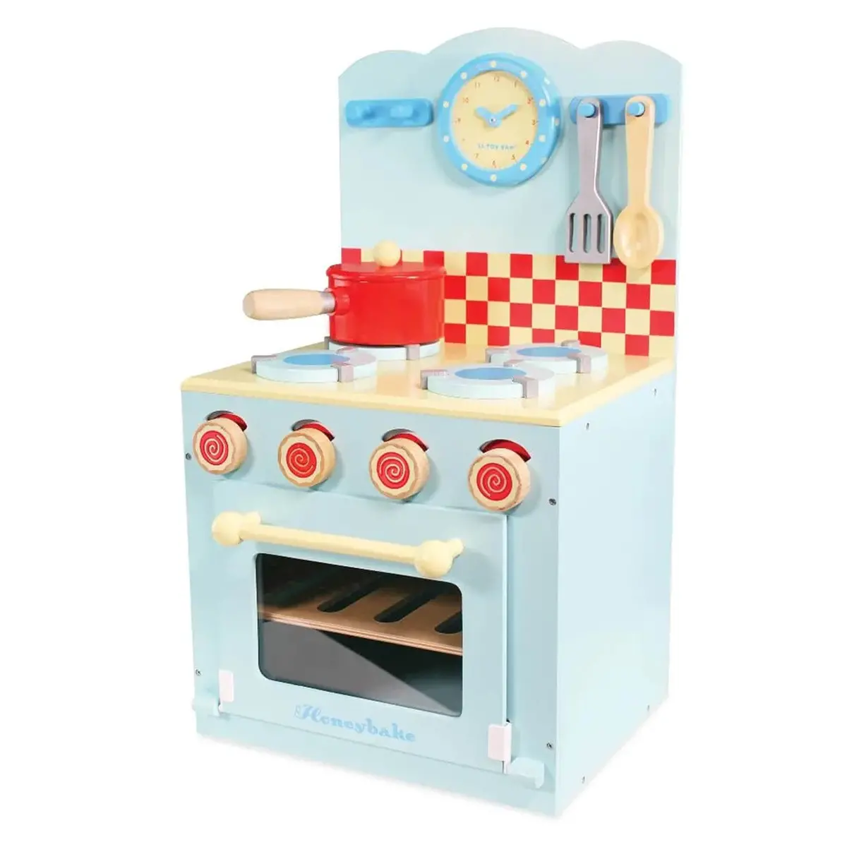 Le Toy Van Kids Blue Oven & Hob Solid Wood Play Set Cook Bake 1