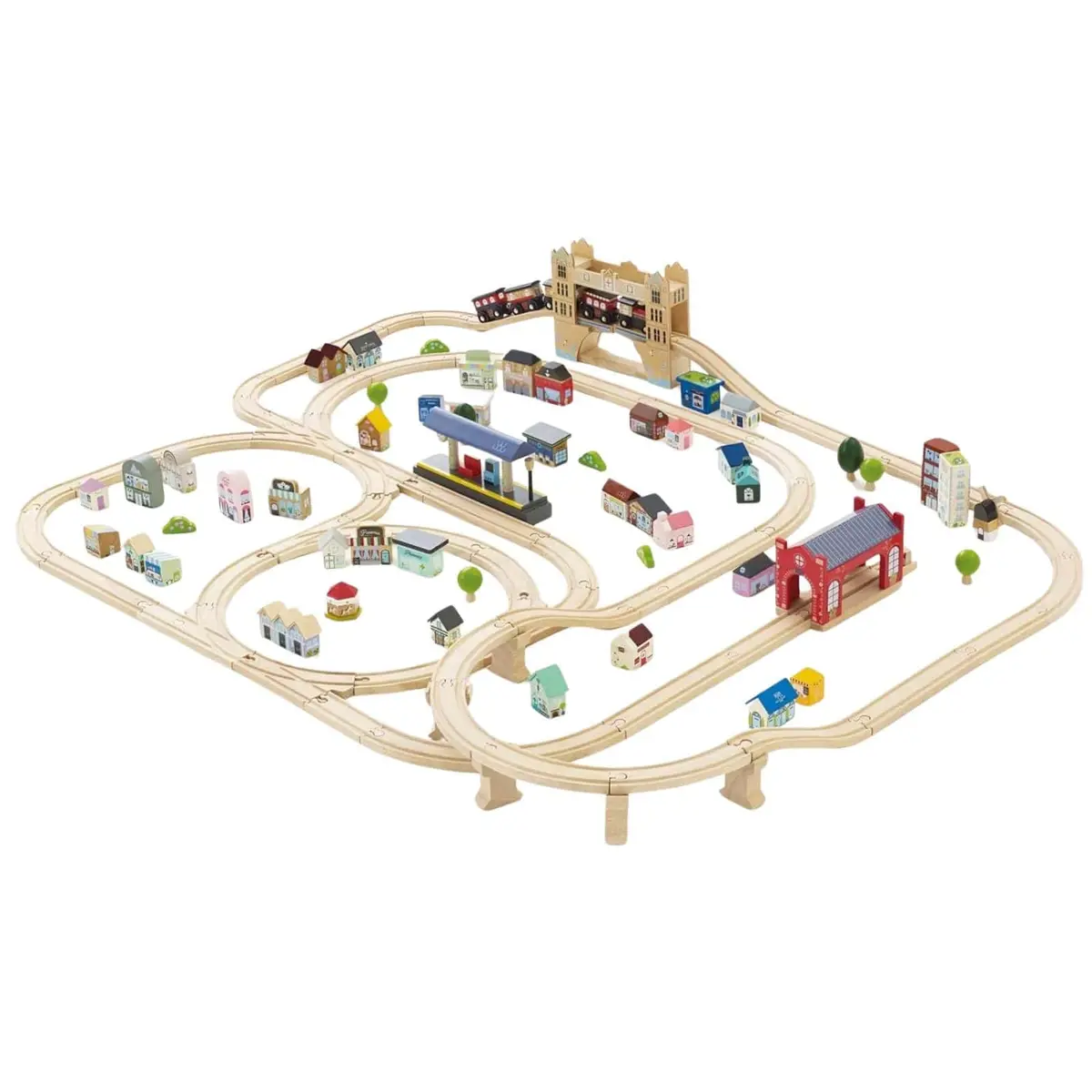 Le Toy Van London City Wooden Train Set Track Bridge 120 Pieces Age 3+ 1