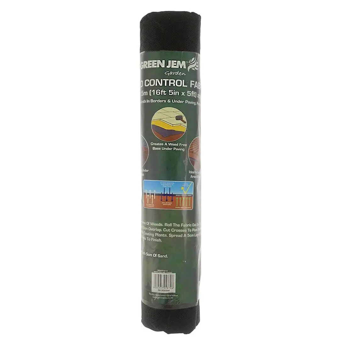 Green Jem Weed Control Fabric Garden Ground Cover 5M X 1.5M 1