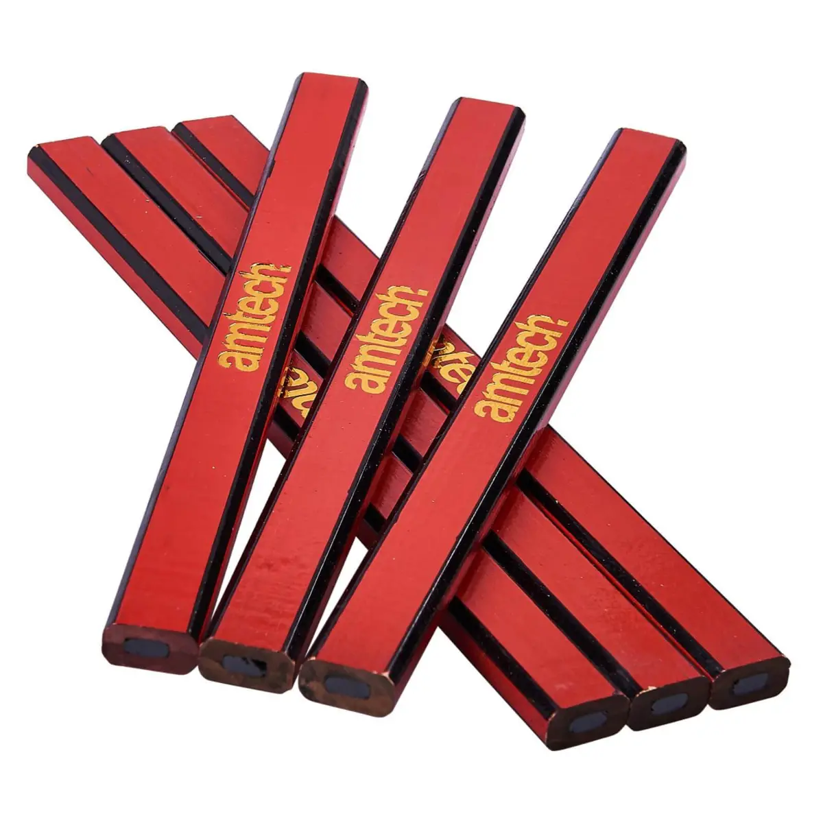 Amtech 6 Piece Rectangular Carpenters Pencils Hardwood 1