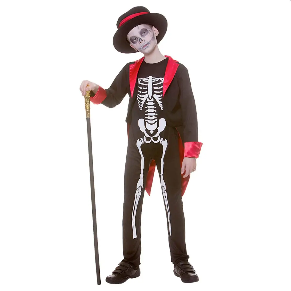 Mr Skelebones Boys Skeleton Costume Top Hat Tails Dancer 1