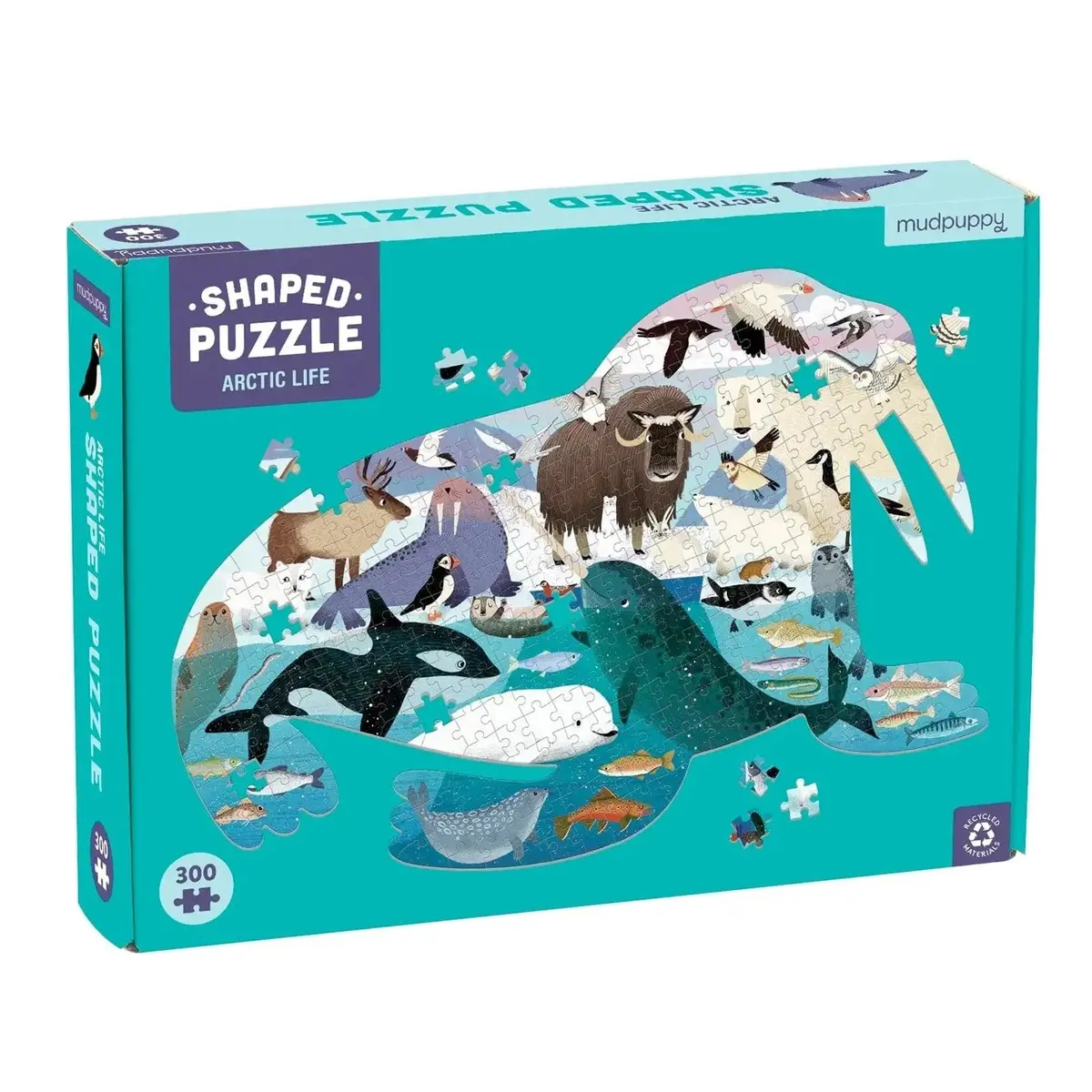 Arctic Life Walrus Shaped Family Jigsaw Puzzle Animals 300 Pieces 1