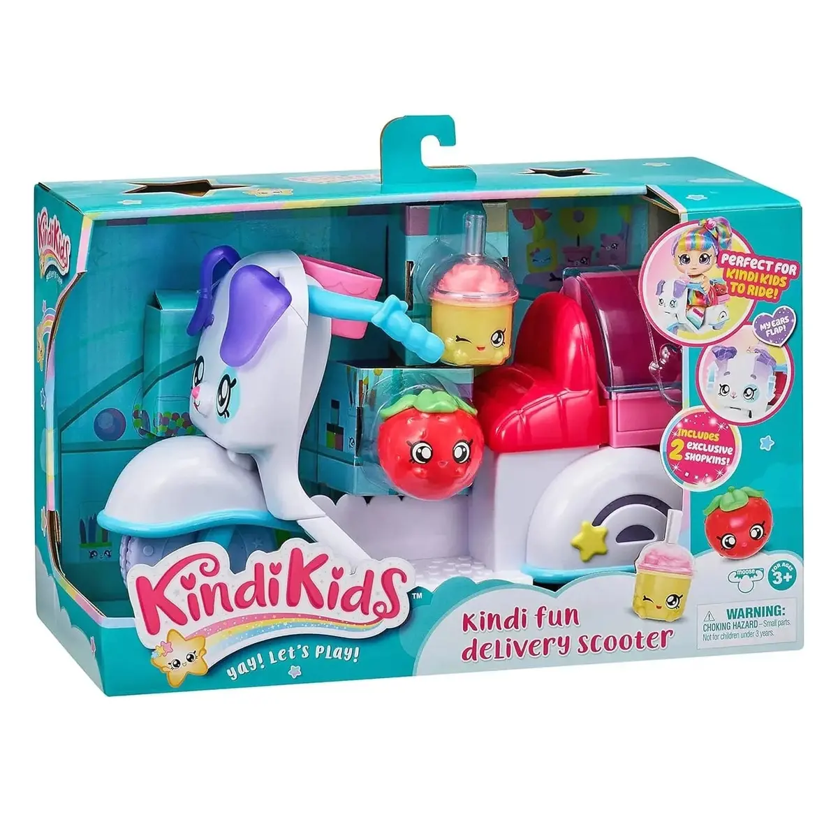 Kindi Kids Fun Delivery Scooter With 2 Shopkins Ride Along 26Cm 1