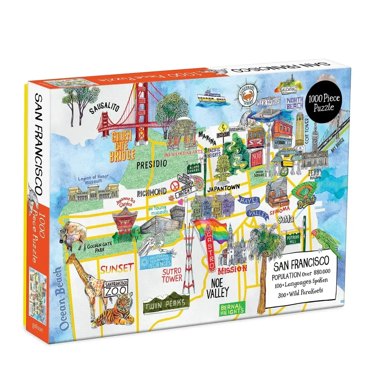 San Francisco Jigsaw Puzzle Landmarks Illustration 1000 Pieces 1