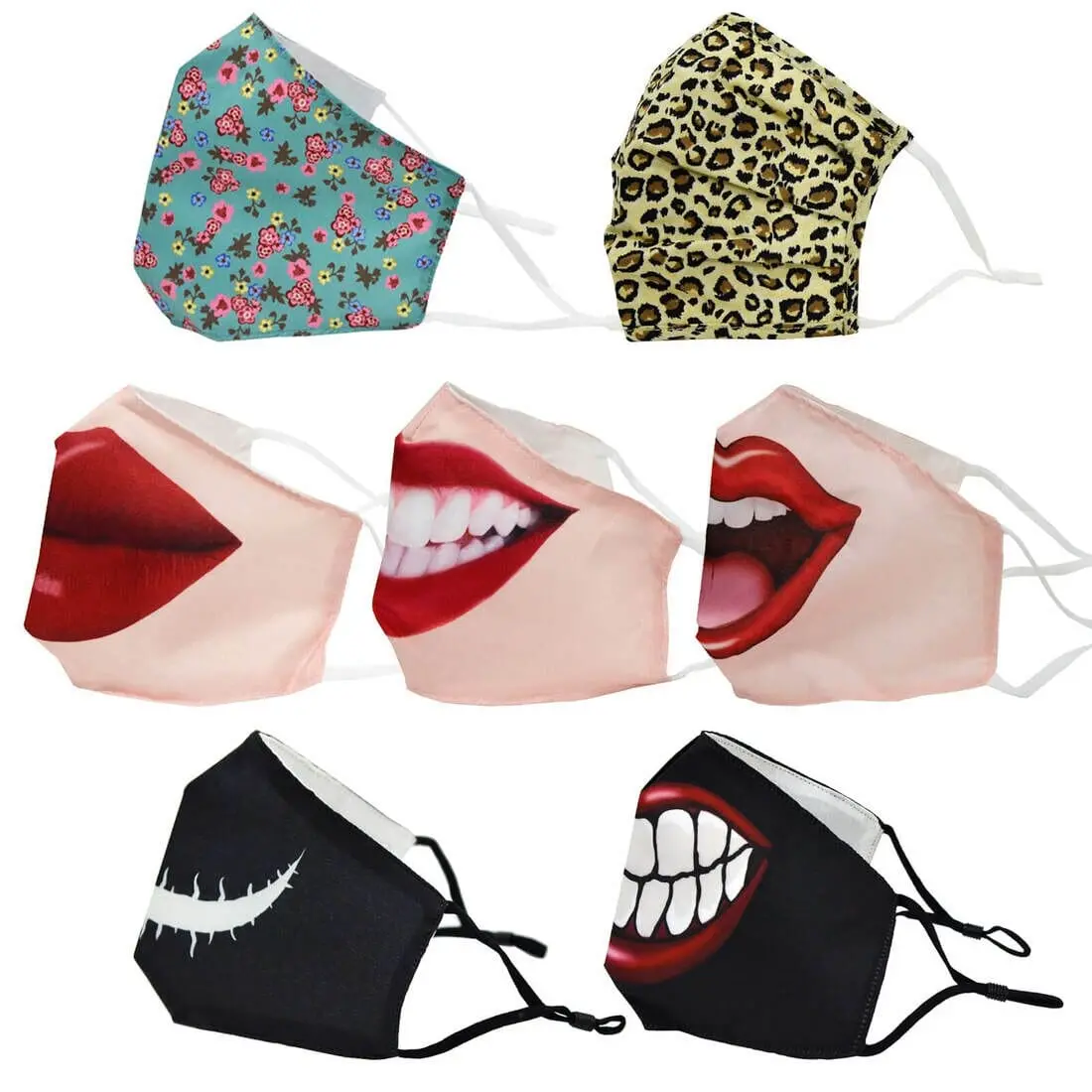 Adults Cotton Lined Face Mask Printed Adjustable Reusable 1
