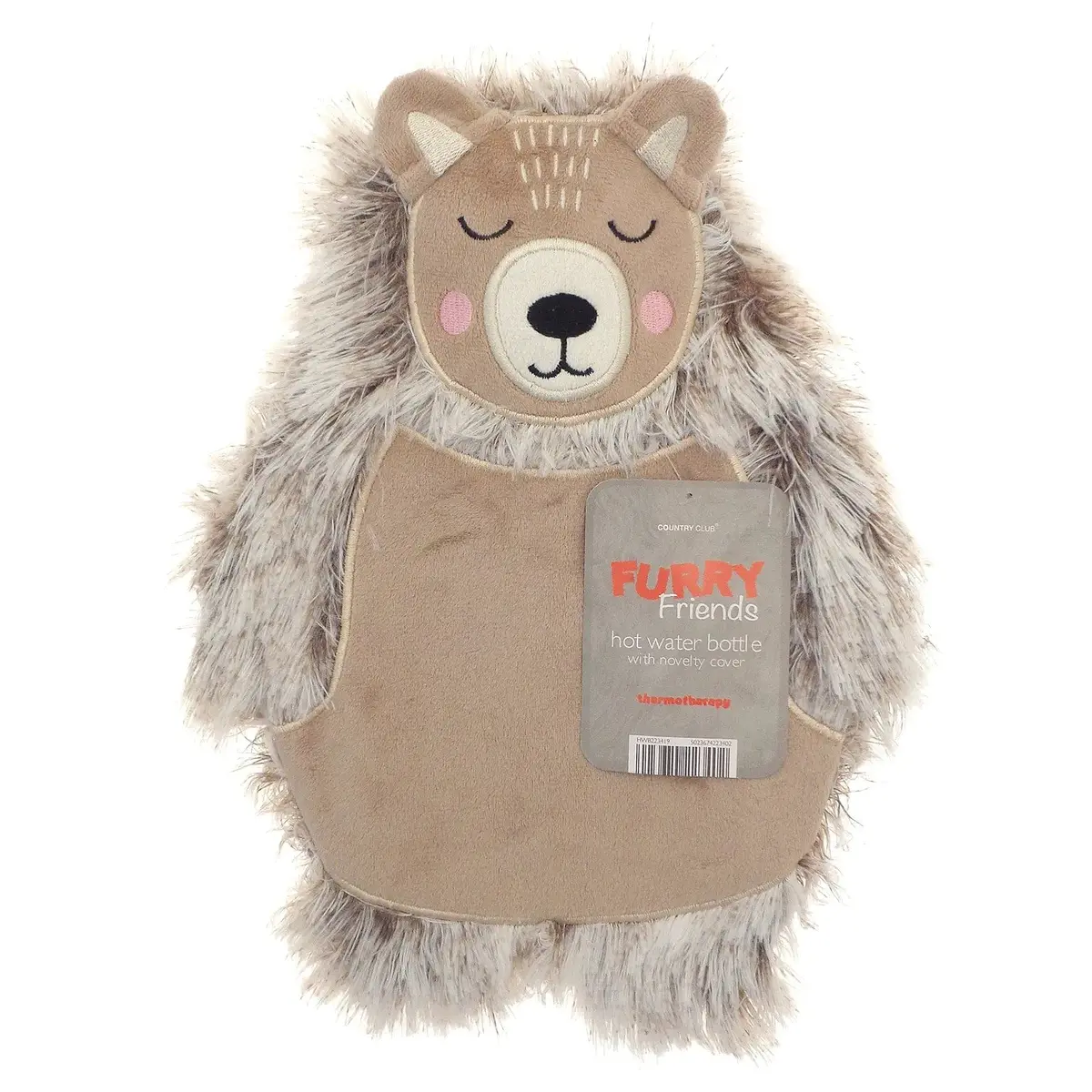 Furry Friends Hot Water Bottle Animal Plush Cover 1 Litre 2