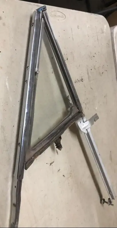 Door Vent Frame, Lh, Ht, 66-7 Nv, 2 Dr, Hdt, Chrome, No Glass, Used 1