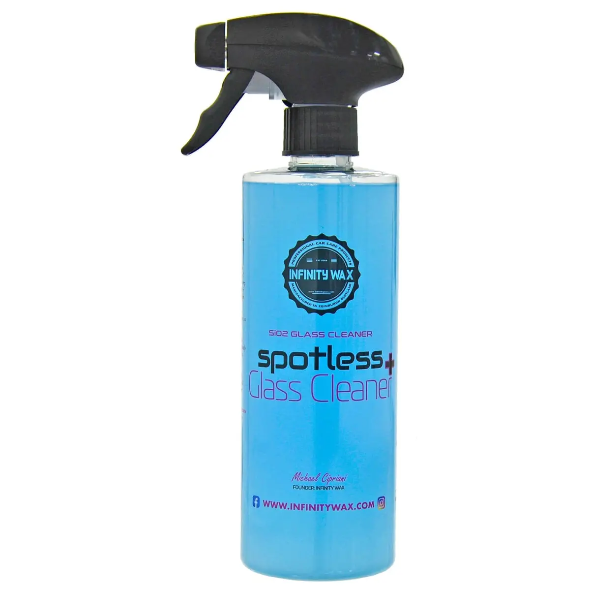 Spotless+ Glass Cleaner Si02 Infused Super Strength Spray 500Ml 1