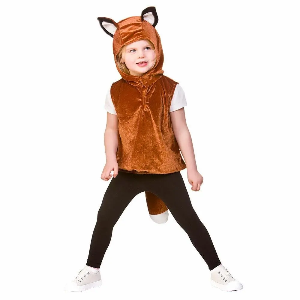Childs Fox Hooded Tabard Kids Animal Fancy Dress 1