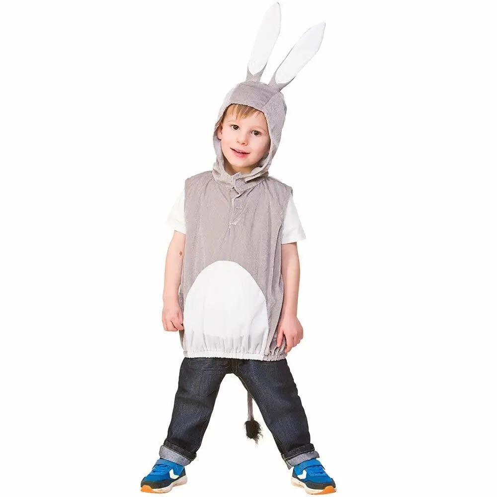 Childs Donkey Hooded Tabard Kids Animal Fancy Dress Age 3-5 1