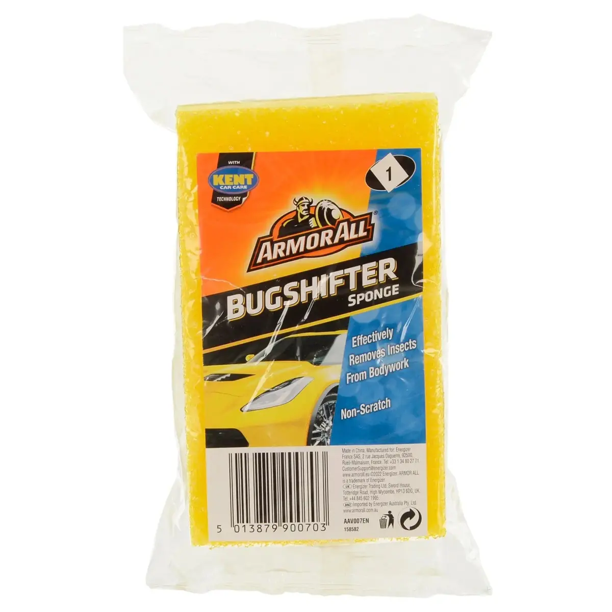 Kent Bug Shifter Sponge Non Scratch Scourer Car Cleaning 14Cm 1